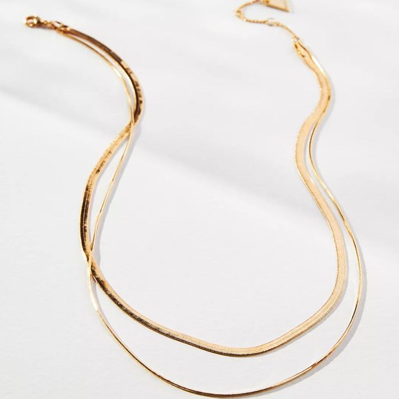 Anthropologie Jewelry - Anthropologie | Double Layer Herringbone Necklace